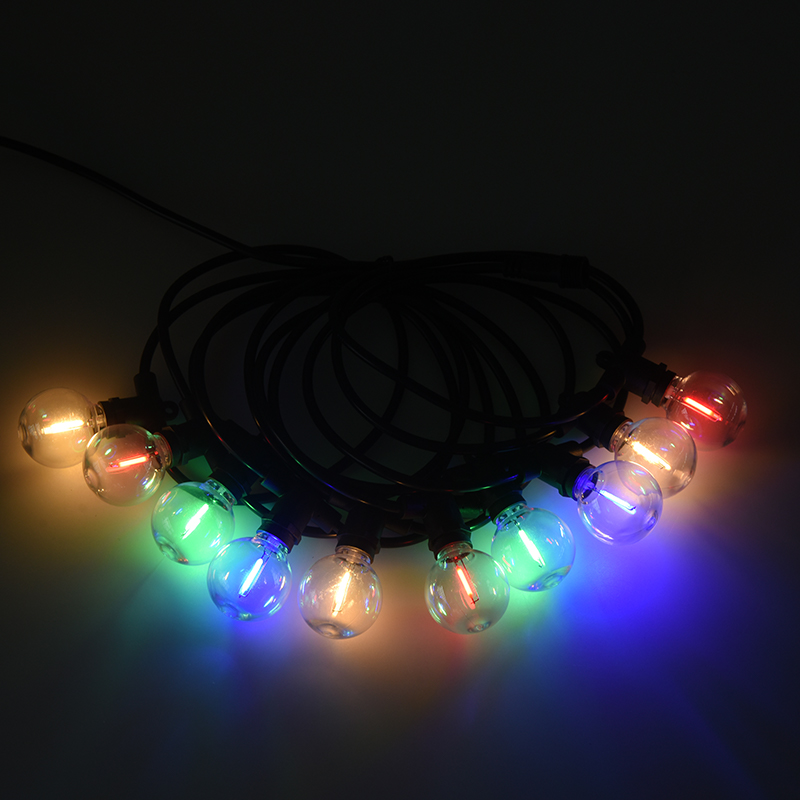 G40 공 버블 E12 나선형 입 다채로운 LED 장식 꽃줄 조명